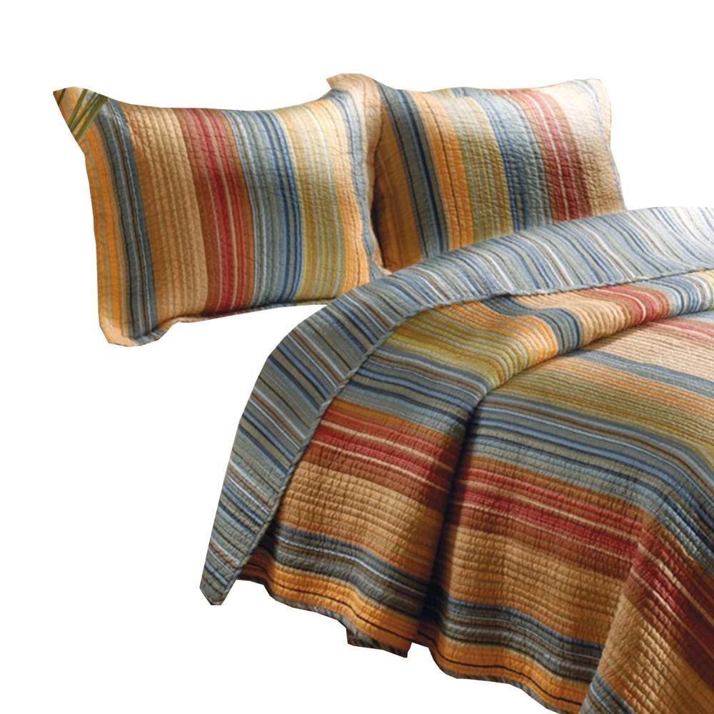 Huascaran King Size Multicolor Microfiber Quilt Set
