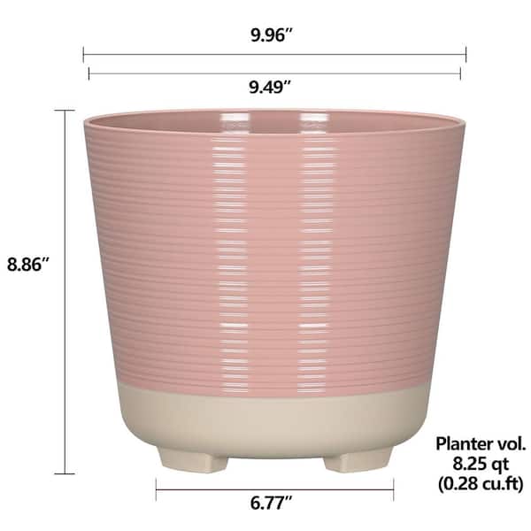Lark & Vine Wallula Pink Resin Round Planter Set with Drainage