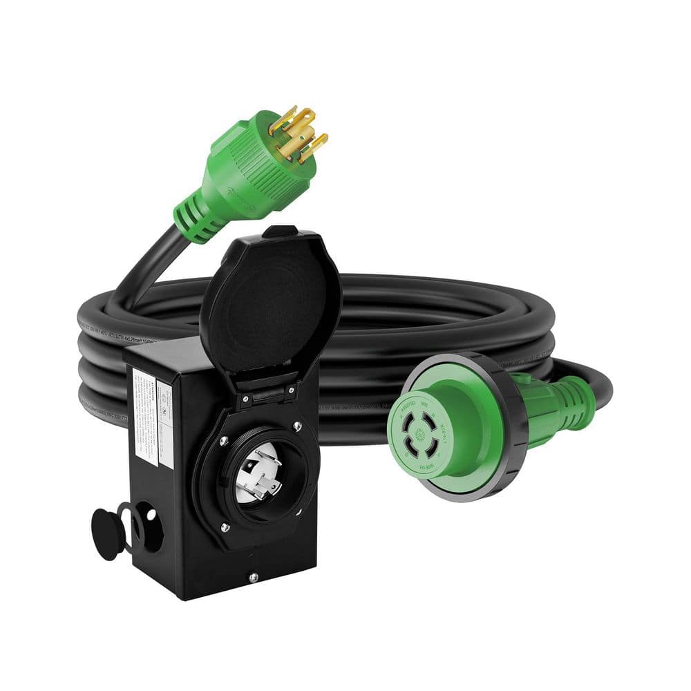 25 ft. 30 Amp Generator Cord and Power Inlet Box Kit, 125/250V 3750/7500W for Emergency Power w/ Pre-Drilled Holes price history on PriceWatchPro