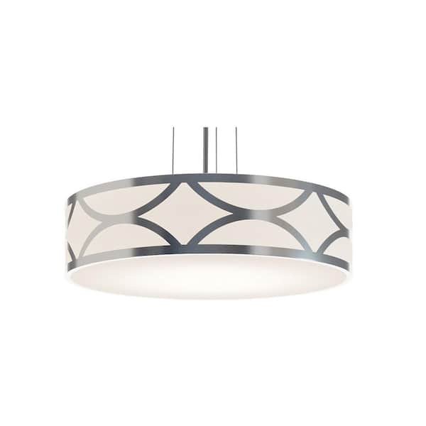 Lake 42-Watt 1-Light Painted Nickel Integrated LED Pendant Light with Acrylic Shade