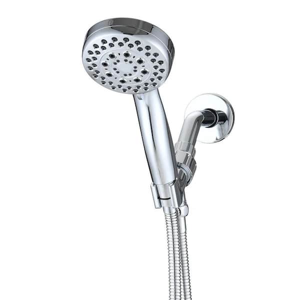 5-Spray Wall Mount Handheld Shower Head 2.5 GPM in Chrome