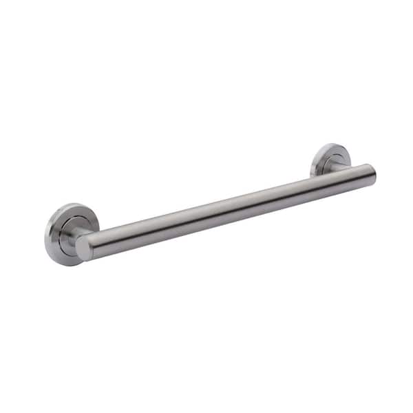 Dorind 18 in. x 1 1/4 in. Decorative Grab Bar in Brushed Stainless Steel