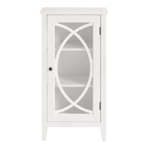 Brisa Bright White Accent Cabinet with Single Elliptical Door