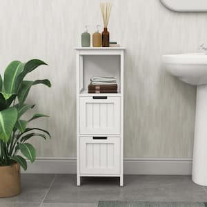 13 in.W x 13 in.D x 35.43 in. H in White MDF Bathroom Ready to Assemble Floor Base Kitchen Cabinet with 2-Drawers