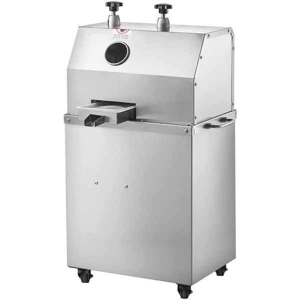SKYSHALO Electric Sugar Cane Juicer 750W Sugarcane Juicer Machine with 661LBS/H High Output 3 Stainless Steel Rollers 2.4" Silver