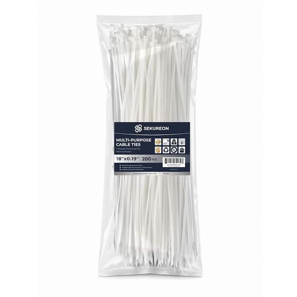 SEKUREON 18 in. Zip Ties Double Sided Toothed 100 lbs. Tensile