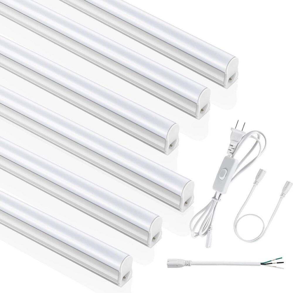 6-Pack 4 ft. 20-Watt T5 LED White Shop Light, 6500K, 2300LM Super Bright White, Corded Electric with ON/Off Switch price history on PriceWatchPro