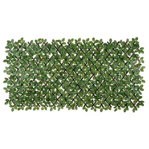 36 in. Green Artificial PVC Expandable Trellis 36 in. x 72 in. Chestnut Leaves