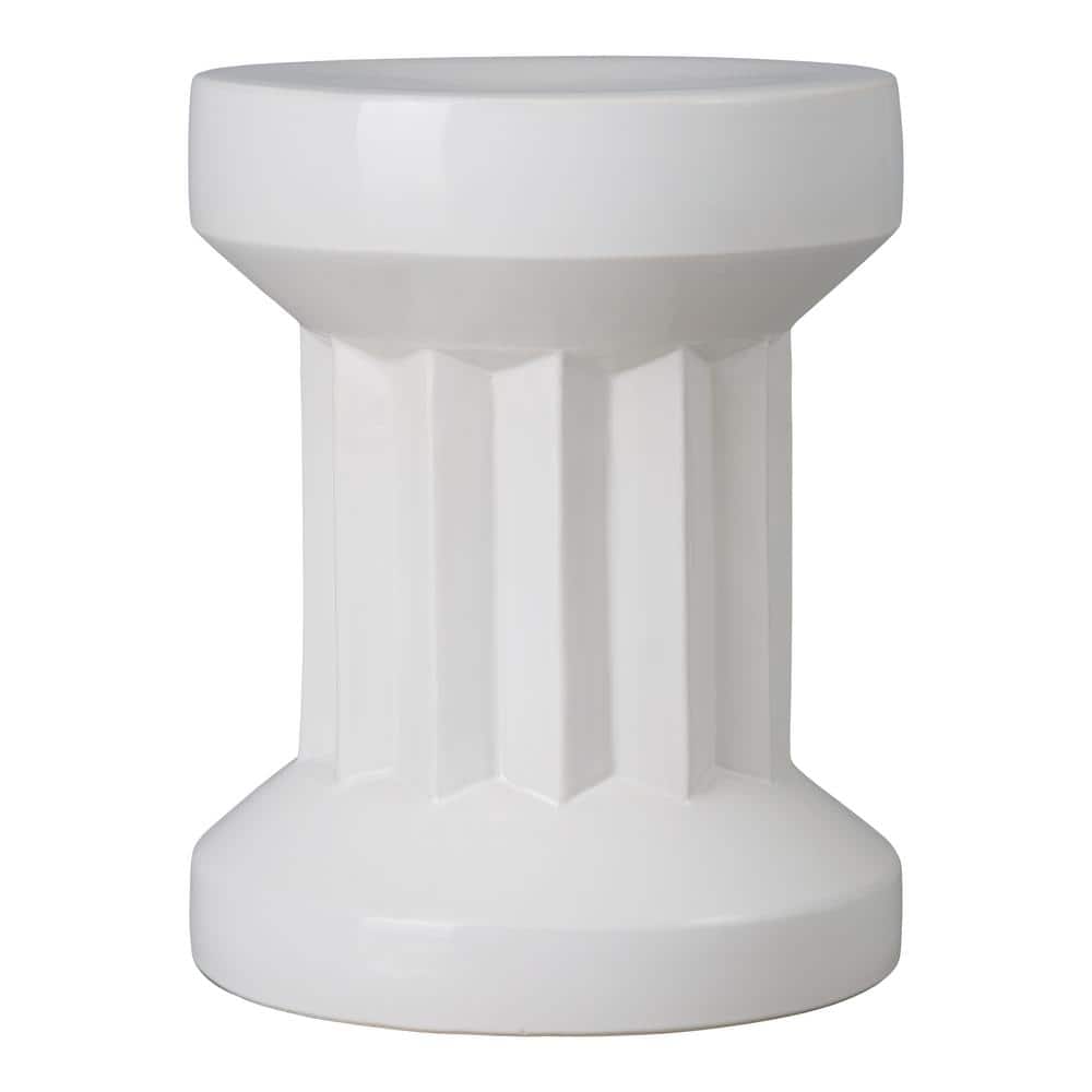 Intrepid 18 in. H Glossy Glaze White Round Ceramic Garden Stool price history on PriceWatchPro