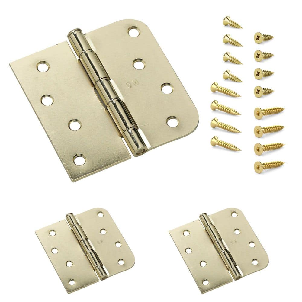 4 in. x 4 in. Brass Full Mortise Combination Butt Hinge with Removable Pin (3-Pack) price history on PriceWatchPro