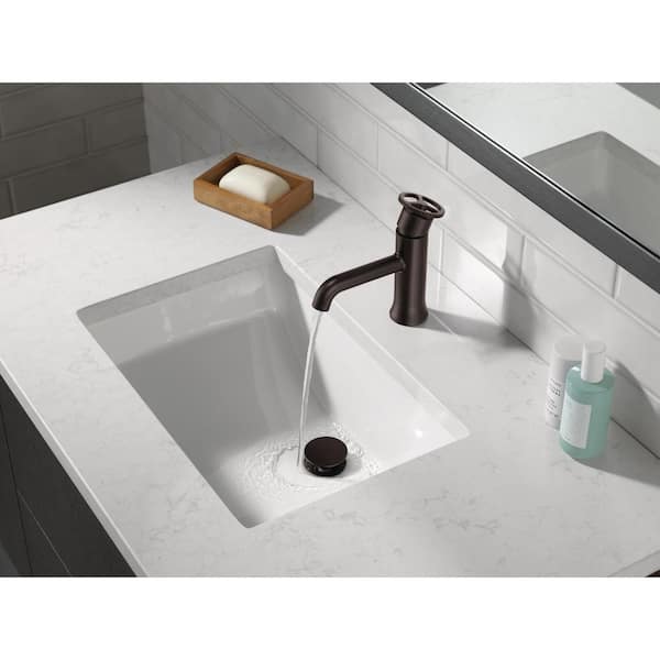 Trinsic Single Handle Single Hole Bathroom Faucet with Metal Pop-Up Assembly in Venetian Bronze