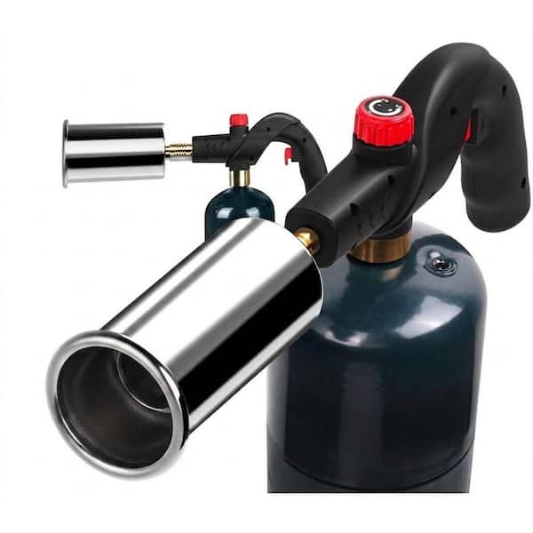 Portable Propane Cooking Torch Gun Black Metal Finish Adjustable Flame Control for Sous Vide BBQ Campfire Starter