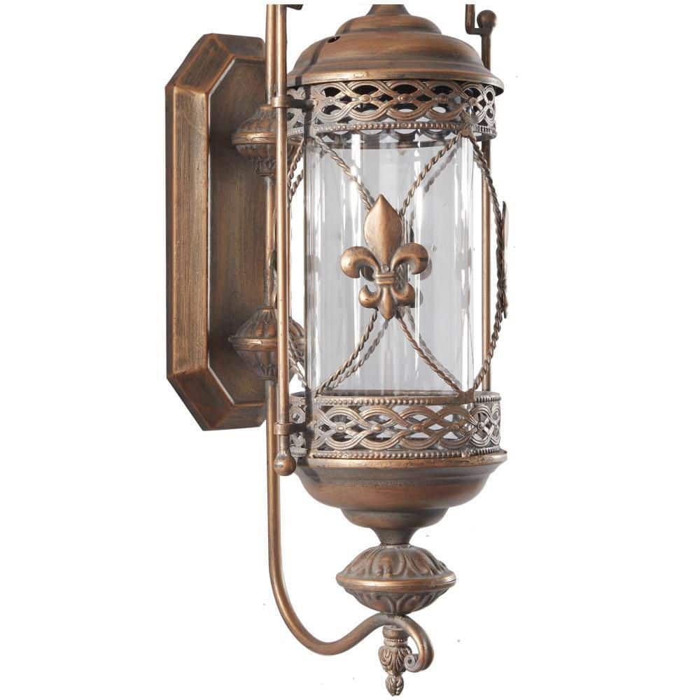 30" Bronze Matte Hurricane Candle Lantern Wall Sconce