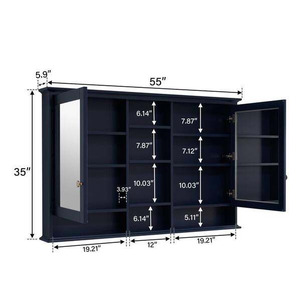 ANGELES HOME 55 in. W x 35 in. H Rectangular Solid Wood