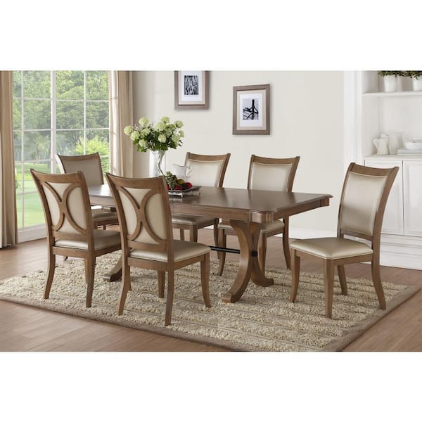 Acme Furniture Harald Gray Oak Dining Table 71765 - The Home Depot