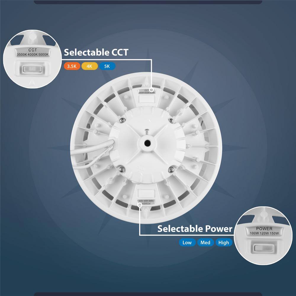 Adjustable White LED High Bay Ceiling Light with Aluminum Housing