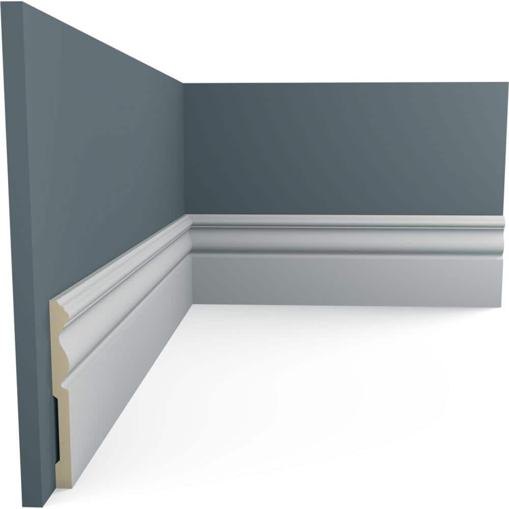 Gray Polyurethane Traditional Baseboard Moulding 94.5"