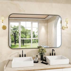 StyleWell Medium Modern Rectangular Black Framed Mirror with Rounded Corners  (22 in. W x 32 in. H) AL-R2232B - The Home Depot
