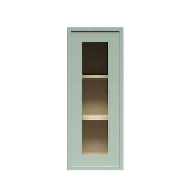 LIFEART CABINETRY Slim Shaker Assembled 12 in. W x 30 in. H x 12 in. D Wall Kitchen Cabinet in Green
