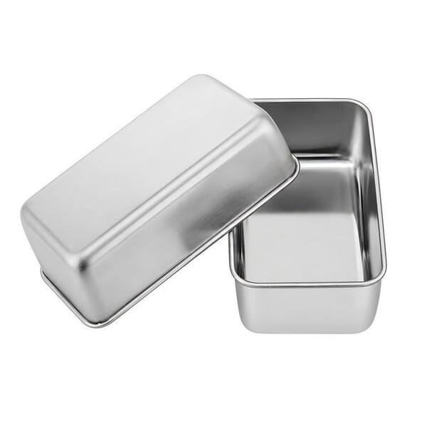 9 in. x 5 in. Stainless Steel Bread Pans, Loaf Toast Baking Pans for Bread, Meatloaf, Lasagna, Cake, Silver