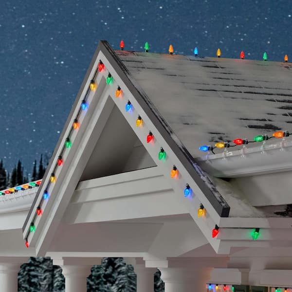 25 Count Multi Colored Faceted C9 LED Steady Lit Super-Bright Lights