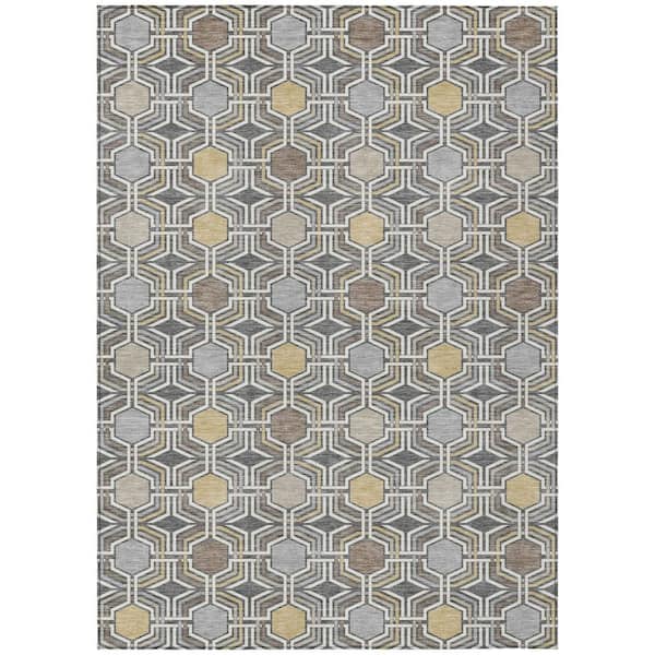 Chantille Machine Washable Indoor/Outdoor Abstract ACN3006 Gray 10 ft. x 14 ft. Area Rug