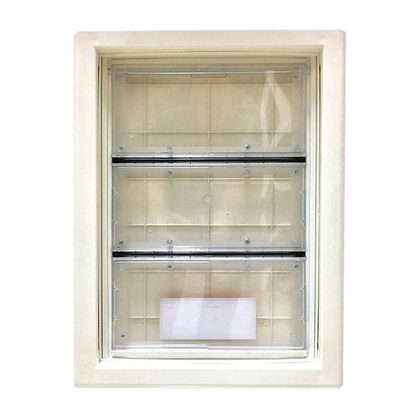Steves & Sons 36 in. x 80 in. Reliant Series Clear Mini-Blind RHOS White Primed Fiberglass Prehung Front Door with Extra Large Pet Door
