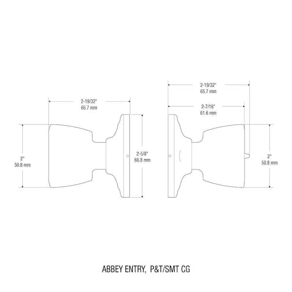 Abbey Polished Brass Entry Door Knob Featuring SmartKey Security