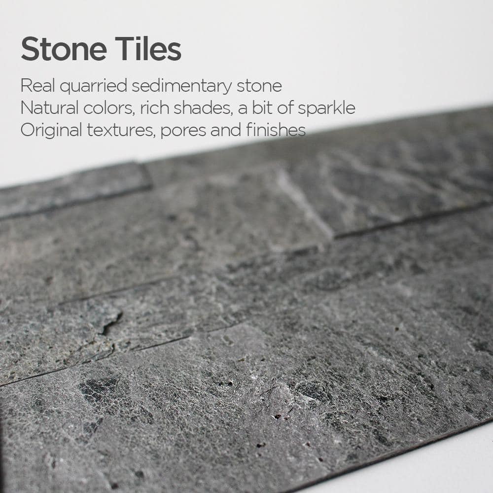 Oyster Gray 6" x 24" Peel and Stick Stone Tile