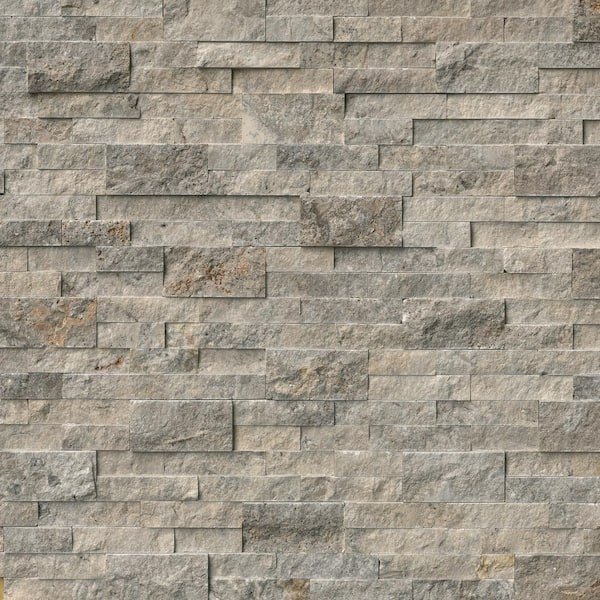 Trevi Gray Ledger Panel 6 in. x 24 in. Natural Travertine Wall Tile (10 Cases / 60 sq. ft. / Pallet)