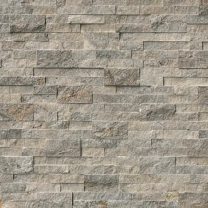 Trevi Gray Ledger Panel 4 in. x 4 in. Natural Travertine Wall Tile - 4 in. x 4 in. Tile Sample