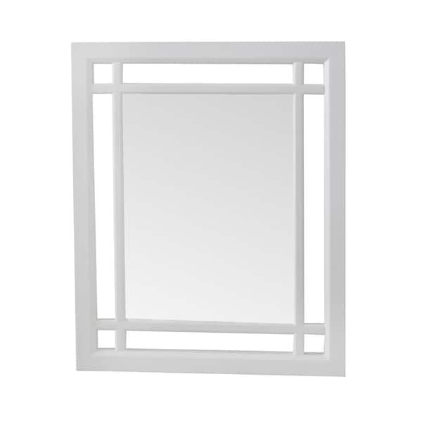 Elegant Home Fashions Albion 24 in. x 20 in. Framed Wall Mirror in White