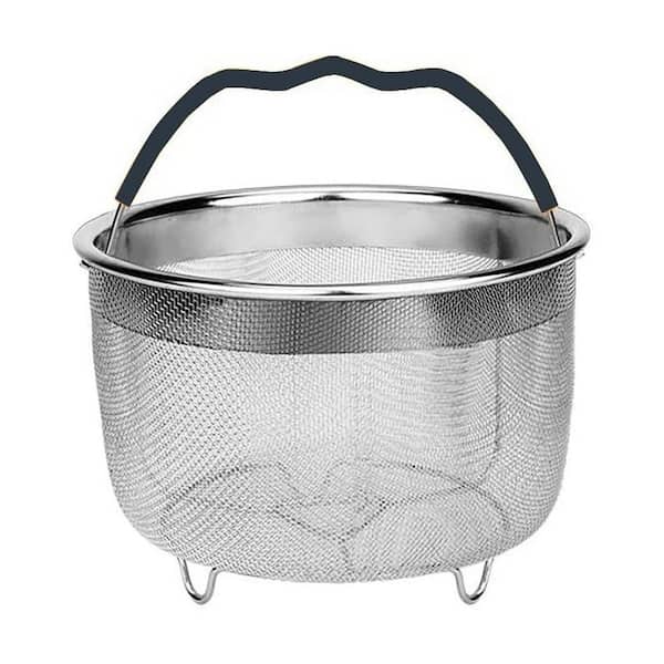 Black Stainless Steel Mesh Steamer Basket with Upgraded Handle for 6 Quart Pressure Cooker, Easy to Use