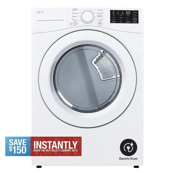 7.4 cu. ft. Vented Stackable Electric Dryer in White with Sensor Dry Technology