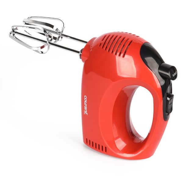 Courant 5-Speed Red Hand Mixer with 2-Sturdy Chrome Beaters