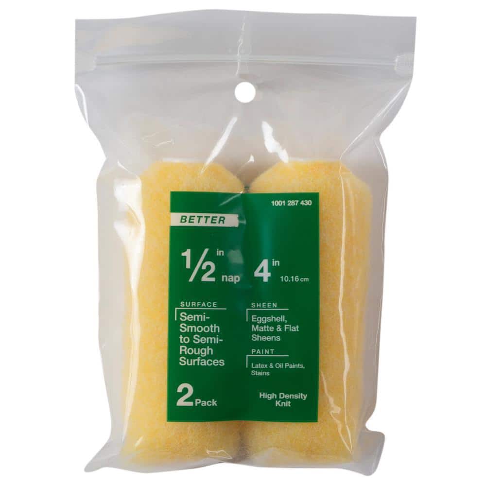 4 in. x 1/2 in. HighDensity Polyester Knit Mini Paint Roller (2Pack