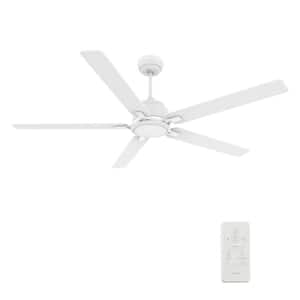 Essex II 60 in. Dimmable LED Indoor/Outdoor White Smart Ceiling Fan with Light and Remote, Works with Alexa/Google Home