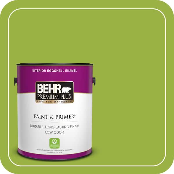 BEHR PREMIUM PLUS 1 gal. #410B-7 Bamboo Leaf Eggshell Enamel Low Odor Interior Paint & Primer