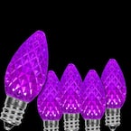OptiCore C7 LED Purple Faceted Replacement Light Bulbs (25-Pack)