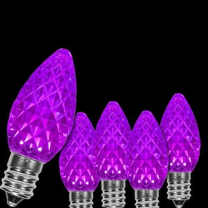 OptiCore C7 LED Purple Faceted Replacement Light Bulbs (25-Pack)