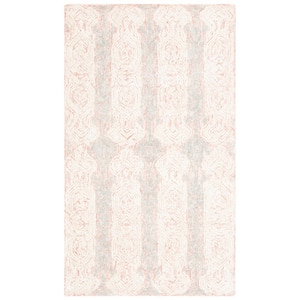 Glamour Light Pink/Ivory Doormat 2 ft. x 3 ft. Distressed Geometric Area Rug