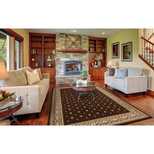 Ankara Pin Dot Brown 7 ft. x 10 ft. Area Rug