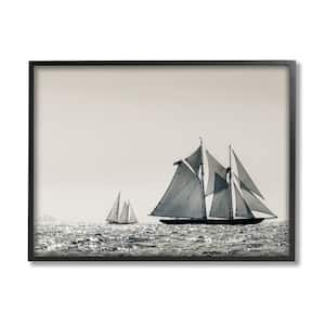 Grand Ocean Sailing Scene Muted Photography By ​Danita Delimont Framed Print Abstract Texturized Art 11 in. x 14 in.