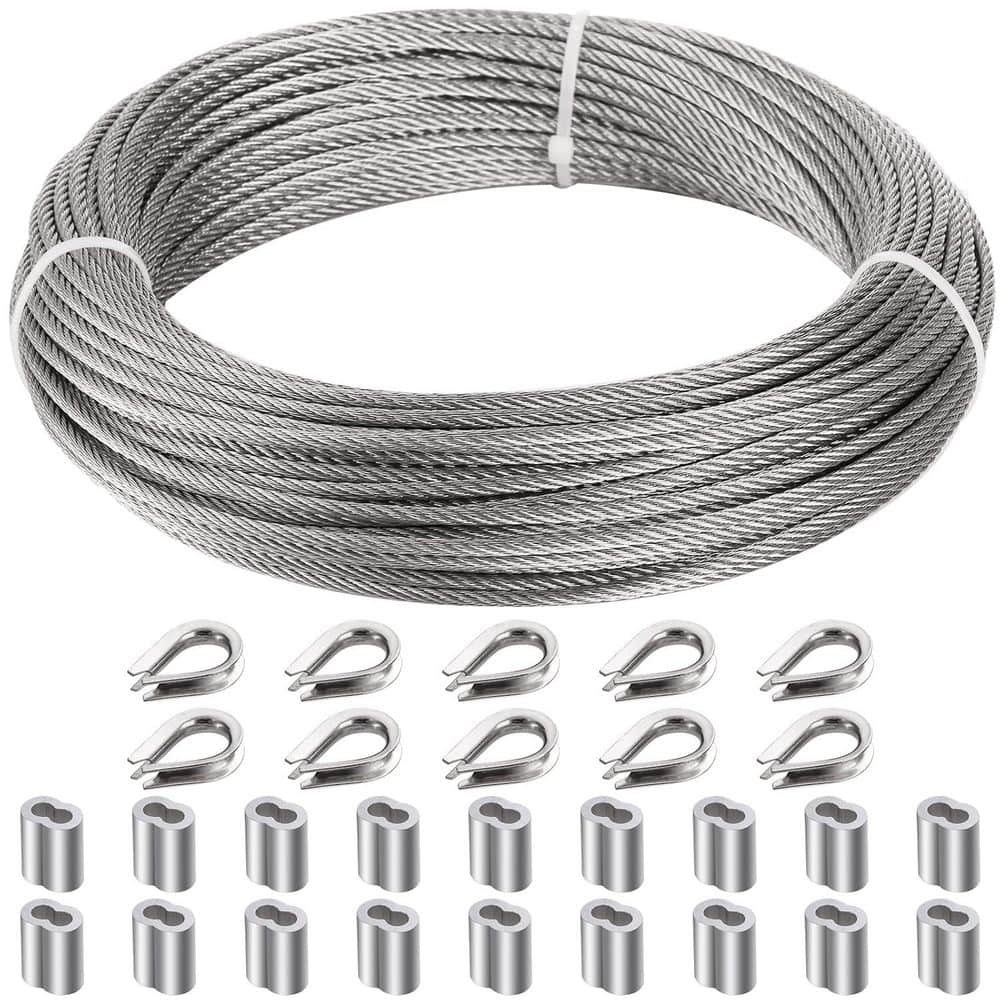 1/8 inch 100FT Stainless Steel Cable Wire Rope 7x7 Strand Core with Crimping Sleeves and Thimbles Kit price history on PriceWatchPro