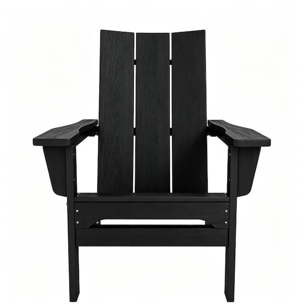 Black Classic Folding HDPE Plastic Adirondack Chair