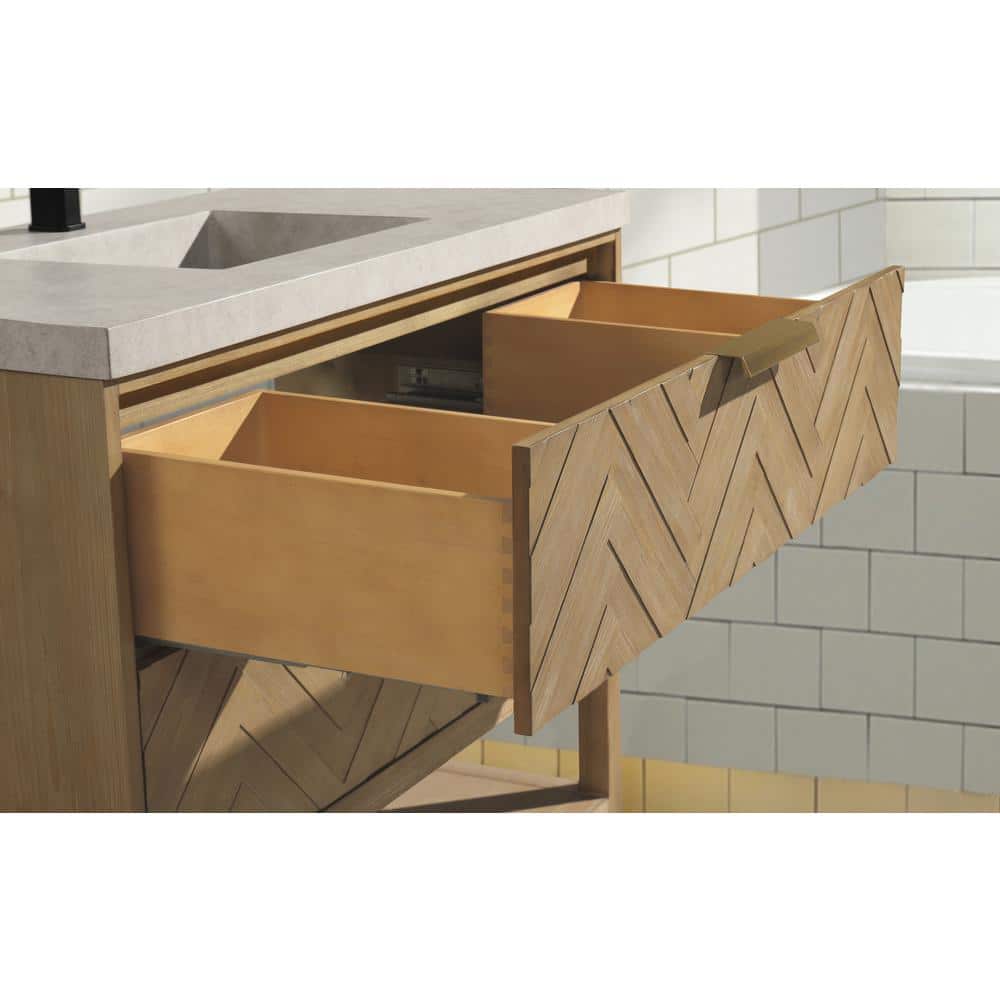 Carlsbad 42" Weathered Fir Freestanding Vanity with Concrete Top