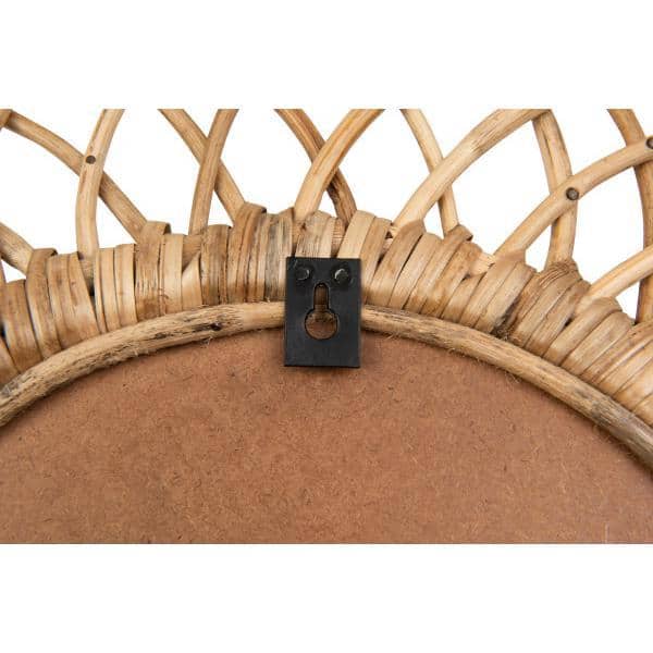 Natural Bamboo Oval Full-Length Wall Mirror