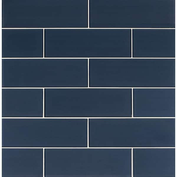 MSI Take Home Tile Sample-Midnight Dark Blue 4 in. x 4 in. Matte Glass ...