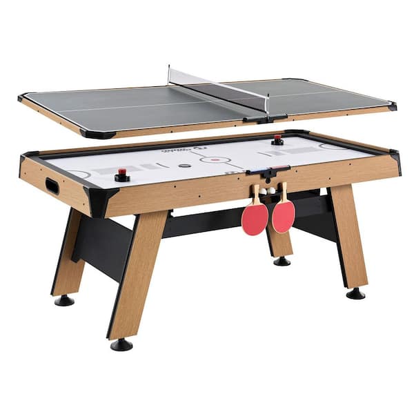 72 in. Air Hockey Table with LED Scorer and Table Tennis Top