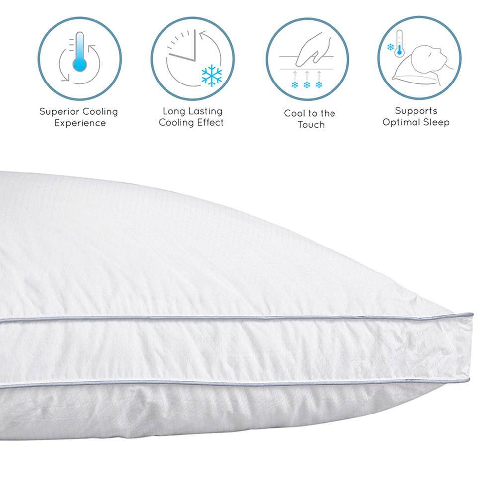 Standard White Hypoallergenic Polyester Gusseted Pillow